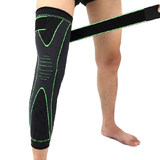 Full Leg Knee Compression Sleeve with Adjustable Support Strap